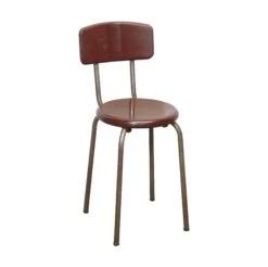 Vintage Mid Century Brown Bakelite Steel Kitchen Chair