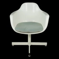 Vintage Mid Century Fiberglass Bucket Swivel Chair