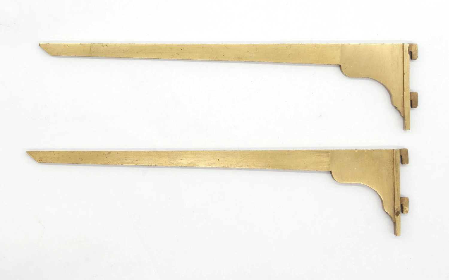 Pair Of Vintage Brass Slotted Back Shelf Brackets 5 Pair Of Vintage Brass Slotted Back Shelf Brackets - Image 3