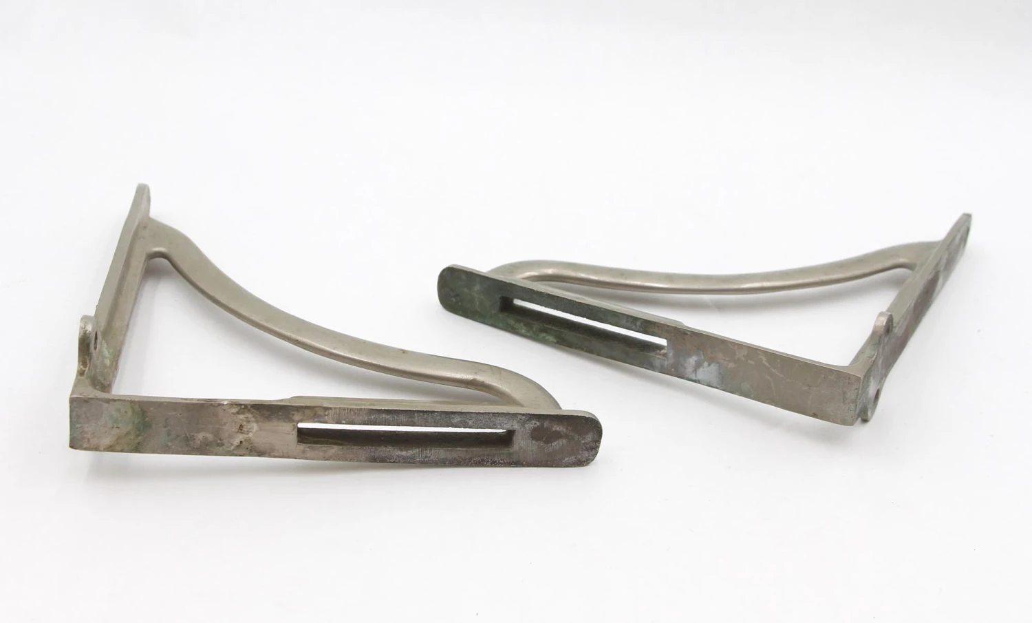 Pair Of Waldorf Astoria Nickeled Brass Shelf Brackets 5 Pair Of Waldorf Astoria Nickeled Brass Shelf Brackets - Image 3