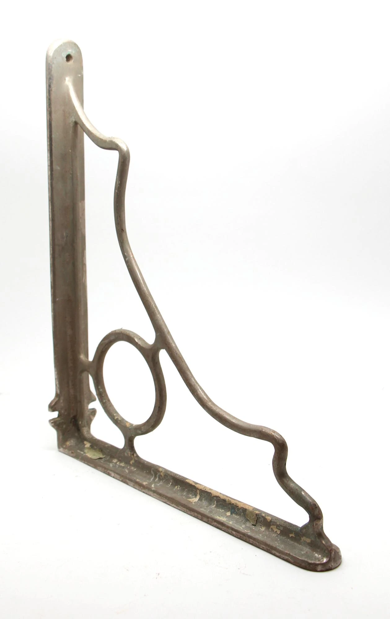 Large Nickel Plated Brass Shelf Bracket 4 Large Nickel Plated Brass Shelf Bracket - Image 2