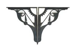 Pair Of 18 In. Antique Eastlake Black Cast Iron Wall Brackets