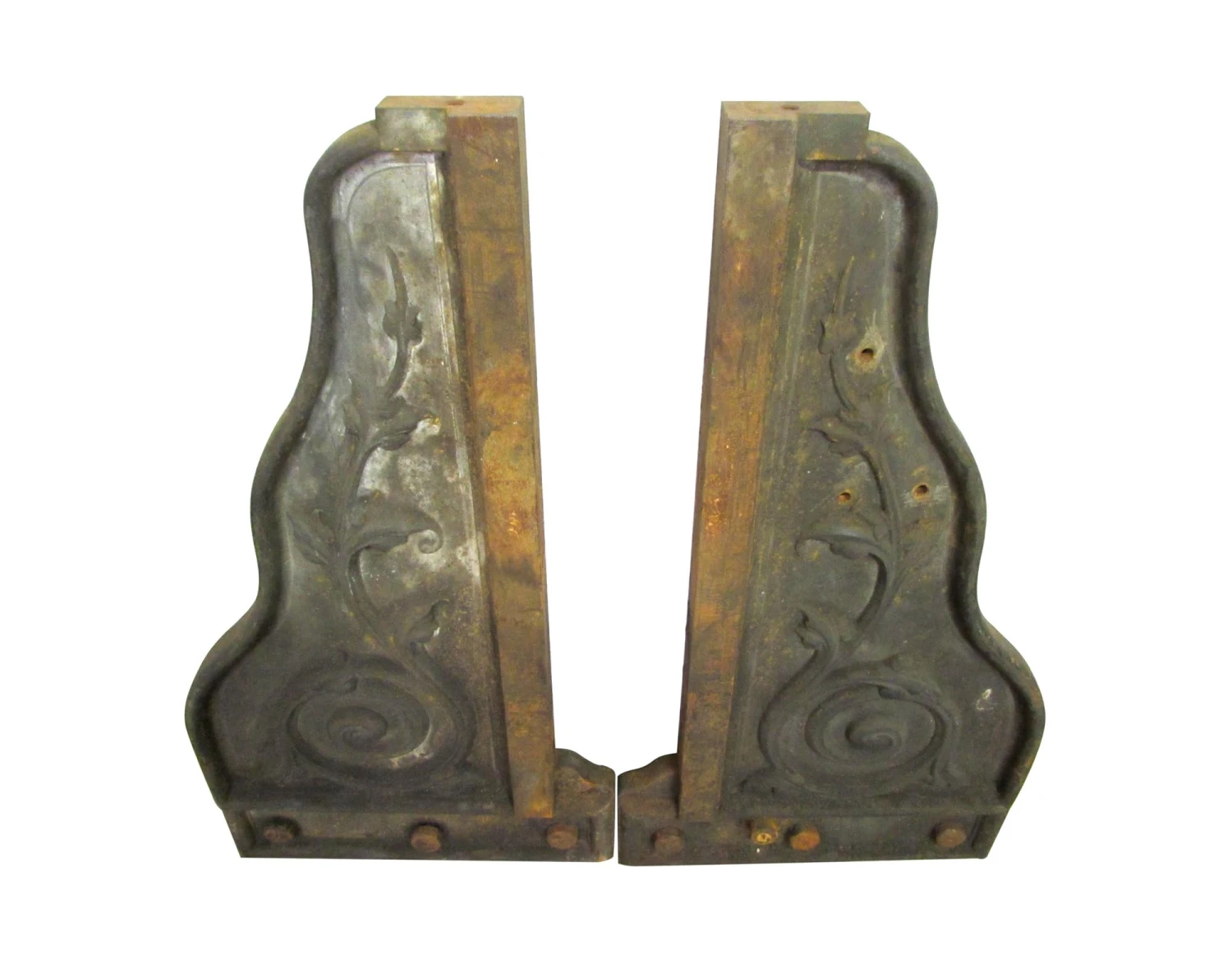 Pair Of 19th Century Cast Iron Architectural Brackets 3 Pair Of 19th Century Cast Iron Architectural Brackets