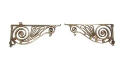 Pair Of Art Nouveau Polished Bronze Brackets