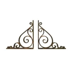 Pair Of Victorian Hand Forged Bronze Shelf Brackets