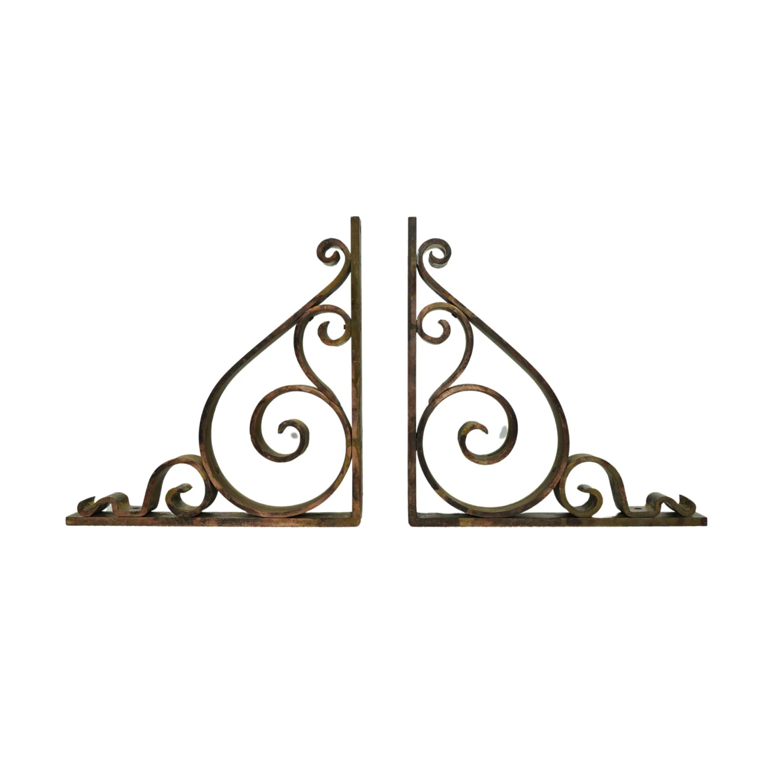 Pair Of Victorian Hand Forged Bronze Shelf Brackets 3 Pair Of Victorian Hand Forged Bronze Shelf Brackets