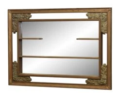 Floral Framed Mirrored Shelf