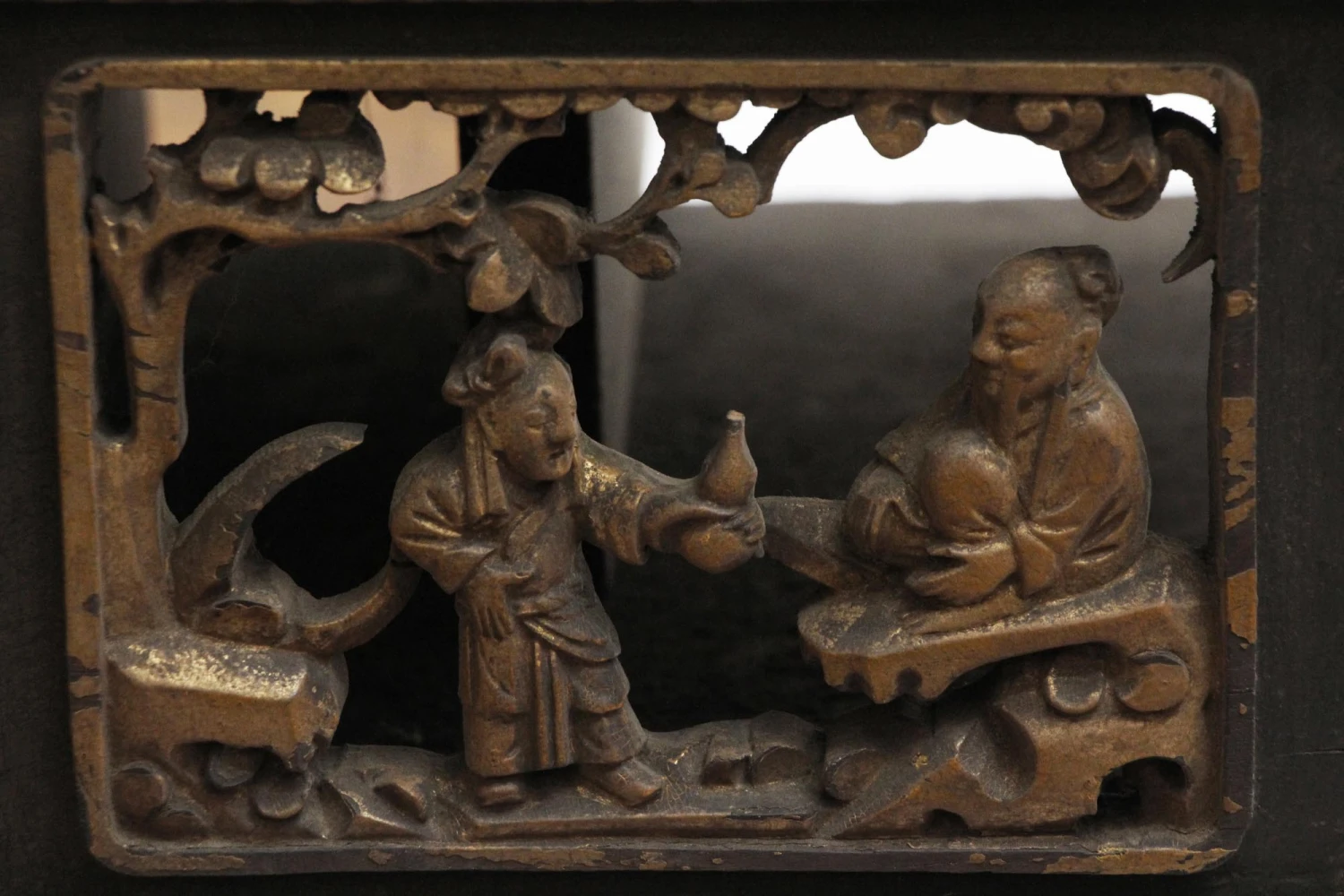 Carved Figural Asian Wood Cutouts 5 Carved Figural Asian Wood Cutouts - Image 3