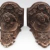 Pair Of Highly Carved Figural Brown Plaster Wall Shelves 1 Pair Of Highly Carved Figural Brown Plaster Wall Shelves -OGT Sale Store shelves racks pair of highly carved figural brown plaster wall shelves q278570