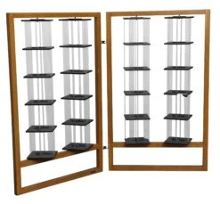 Pair Of Mid Century Adjustable Frameworks Display Shelves