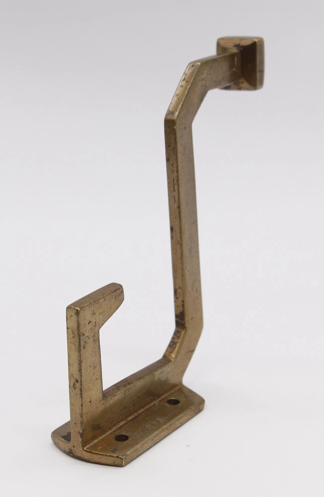 Vintage European Art Deco Warm Brass Wall Hook 4 Vintage European Art Deco Warm Brass Wall Hook - Image 2