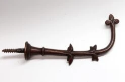Antique Bronze Vine Elongated Arm Screw Hall Tree Hook