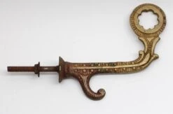 Antique Scallop Cut Out Elongated Arm Bronze Hall Tree Hook