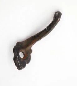 Antique Single Arm Cast Iron Black Wall Hook
