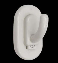 European 1970s Mid Century Cream Plastic Single Arm Wall Hook
