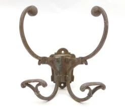 European Double Bronze Hat & Coat Wall Hook