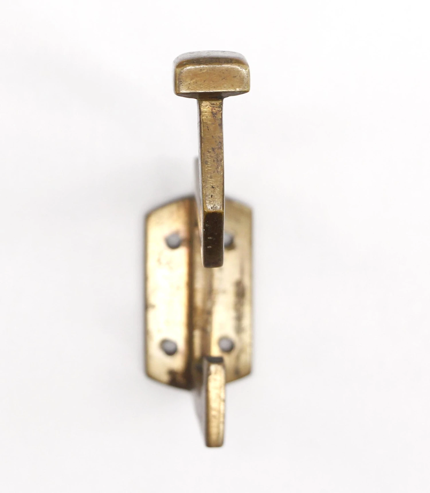 Vintage European Art Deco Warm Brass Wall Hook 5 Vintage European Art Deco Warm Brass Wall Hook - Image 3