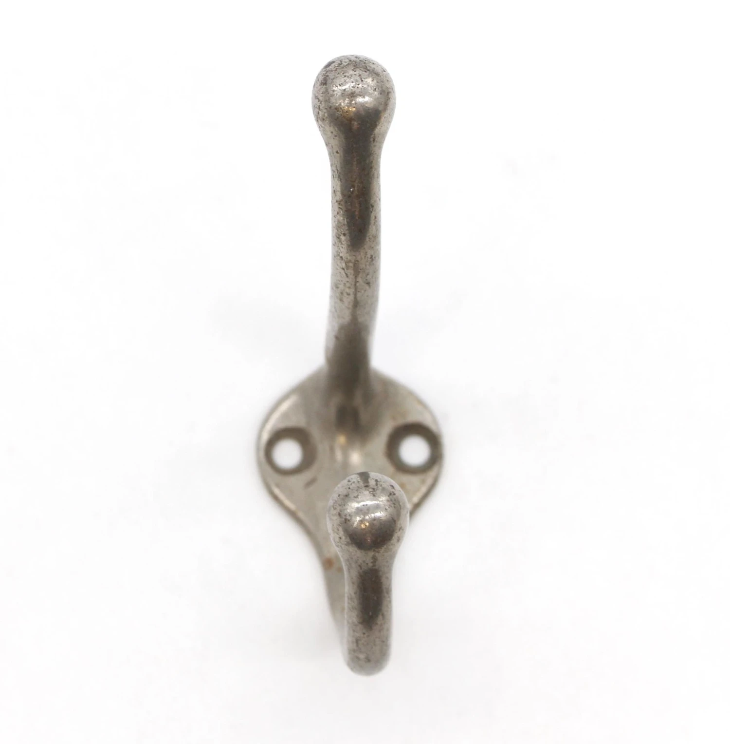 Vintage Nickel Plated Steel Double Arm Wall Hook 5 Vintage Nickel Plated Steel Double Arm Wall Hook - Image 3