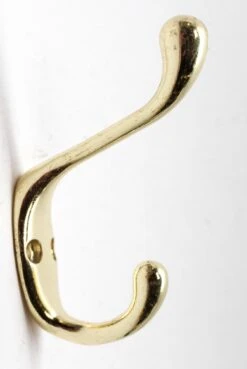 Modern Polished Brass Double Arm Wall Hook