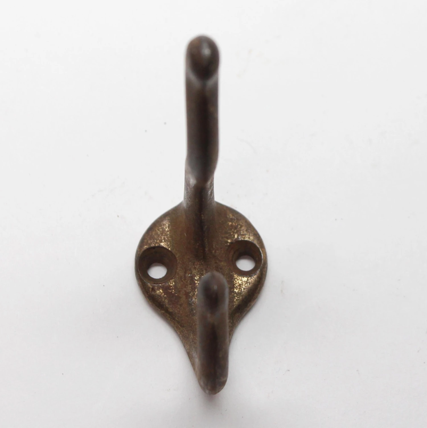 Vintage Brass Plated Iron Curved Double Arm Wall Hook 4 Vintage Brass Plated Iron Curved Double Arm Wall Hook - Image 2