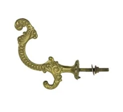 Polished Brass Plated Cast Iron Ornate Hook