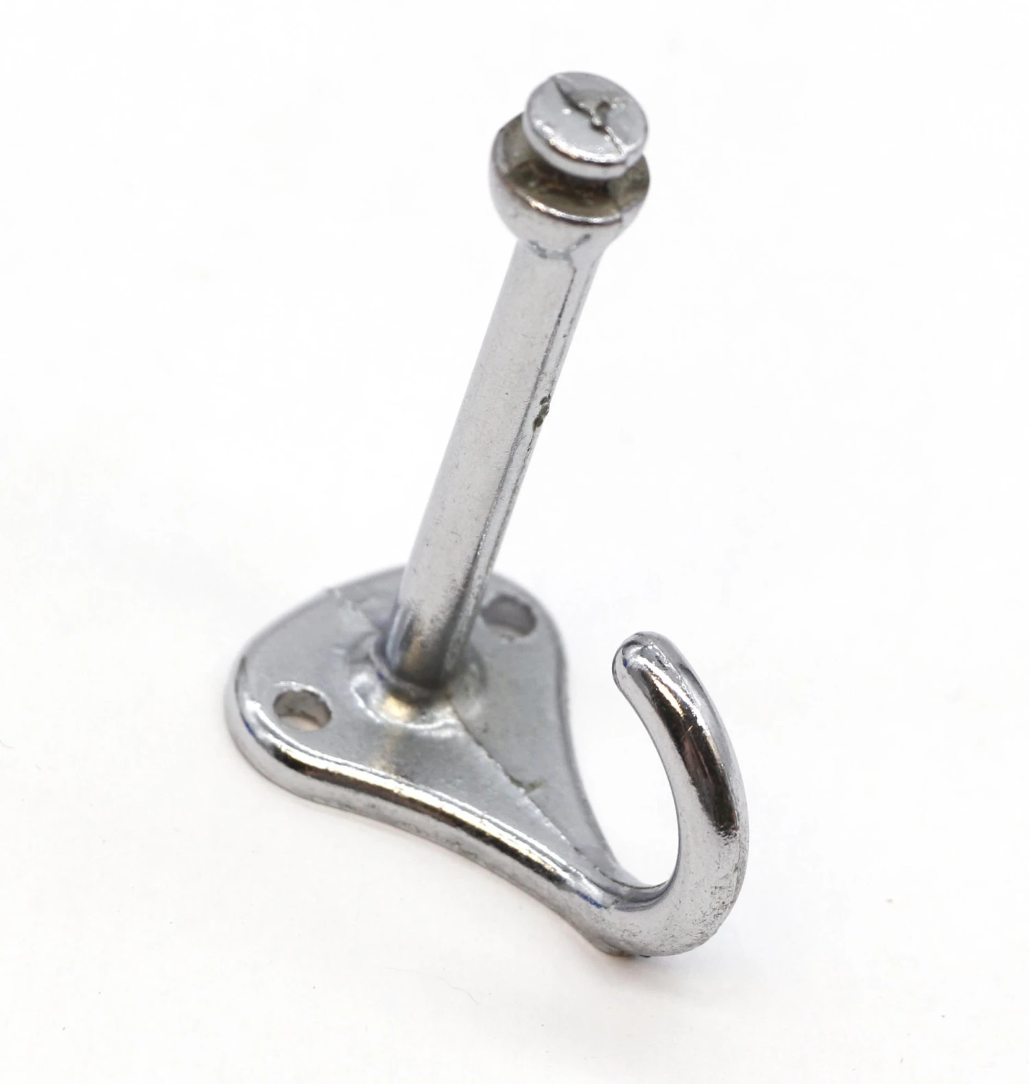 Vintage Chrome Plated Brass Straight Arm Wall Hook 4 Vintage Chrome Plated Brass Straight Arm Wall Hook - Image 2