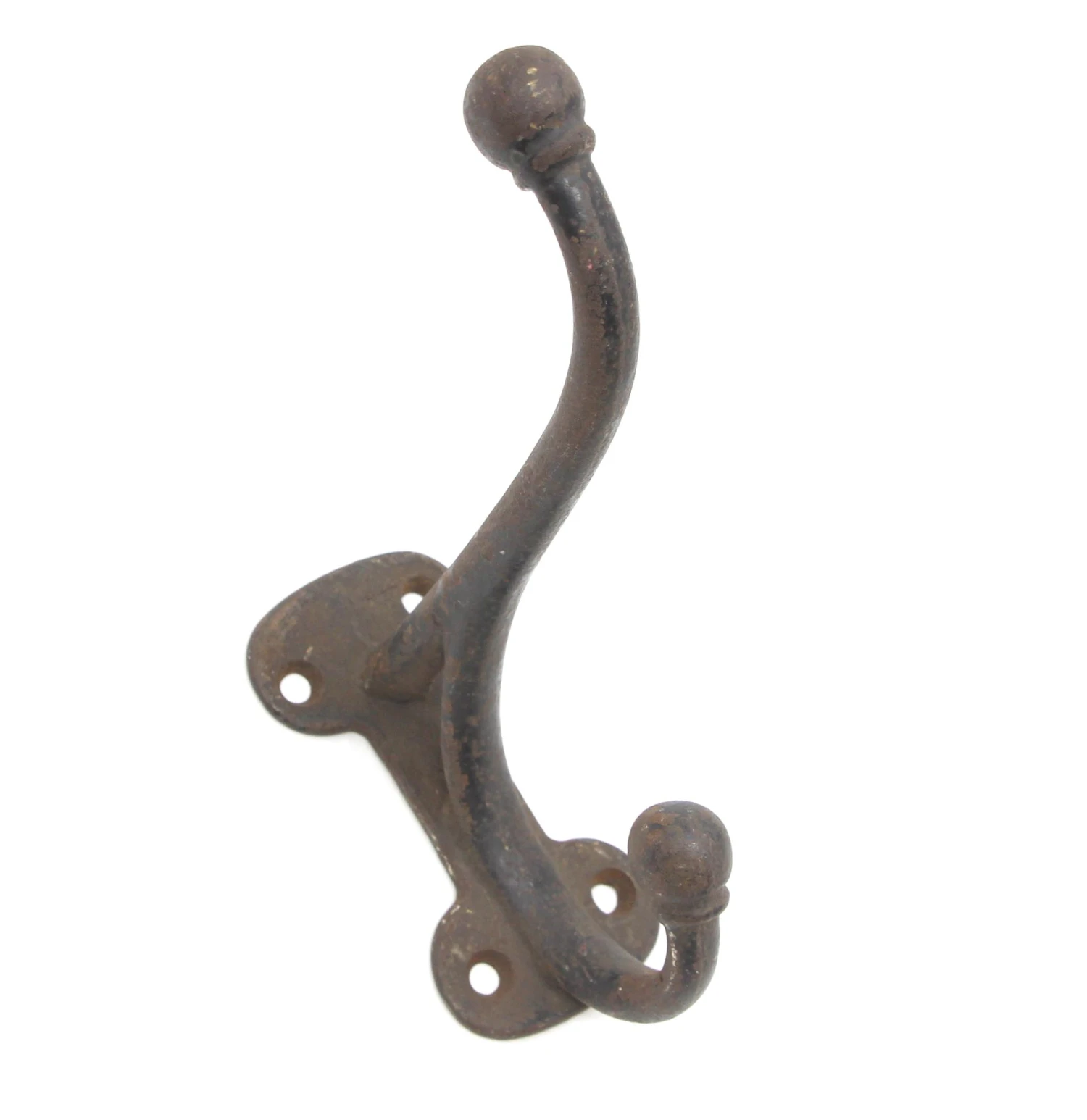 Reclaimed 6 In. Deep Black Cast Iron Double Arm Wall Hook 4 Reclaimed 6 In. Deep Black Cast Iron Double Arm Wall Hook - Image 2