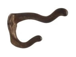 Vintage Brass Plated Iron Curved Double Arm Wall Hook