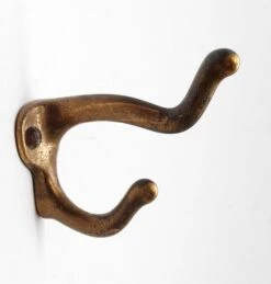 Vintage Lightweight Brass Plated Aluminum Double Arm Hook