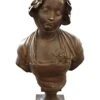 Antique 1800s Bronze Bust Of Woman With Bonnet 1 Antique 1800s Bronze Bust Of Woman With Bonnet -OGT Sale Store statues sculptures antique 1800s bronze bust of woman with bonnet l210098