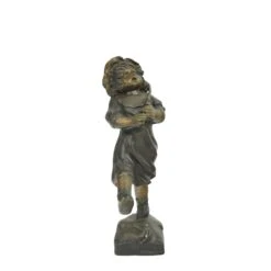 Cast Bronze Marching Girl With Flag Statue