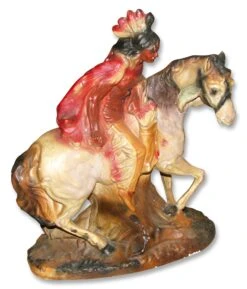 Vintage Indian Riding Horse Ceramic Statue -OGT Sale Store statues sculptures for sale l211815