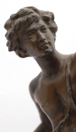 Bronze C.H Levy Hunter Man Sculpture With Wooden Base -OGT Sale Store statues sculptures for sale q278586