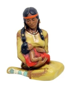 Indian Mother & Infant Plaster Figurine