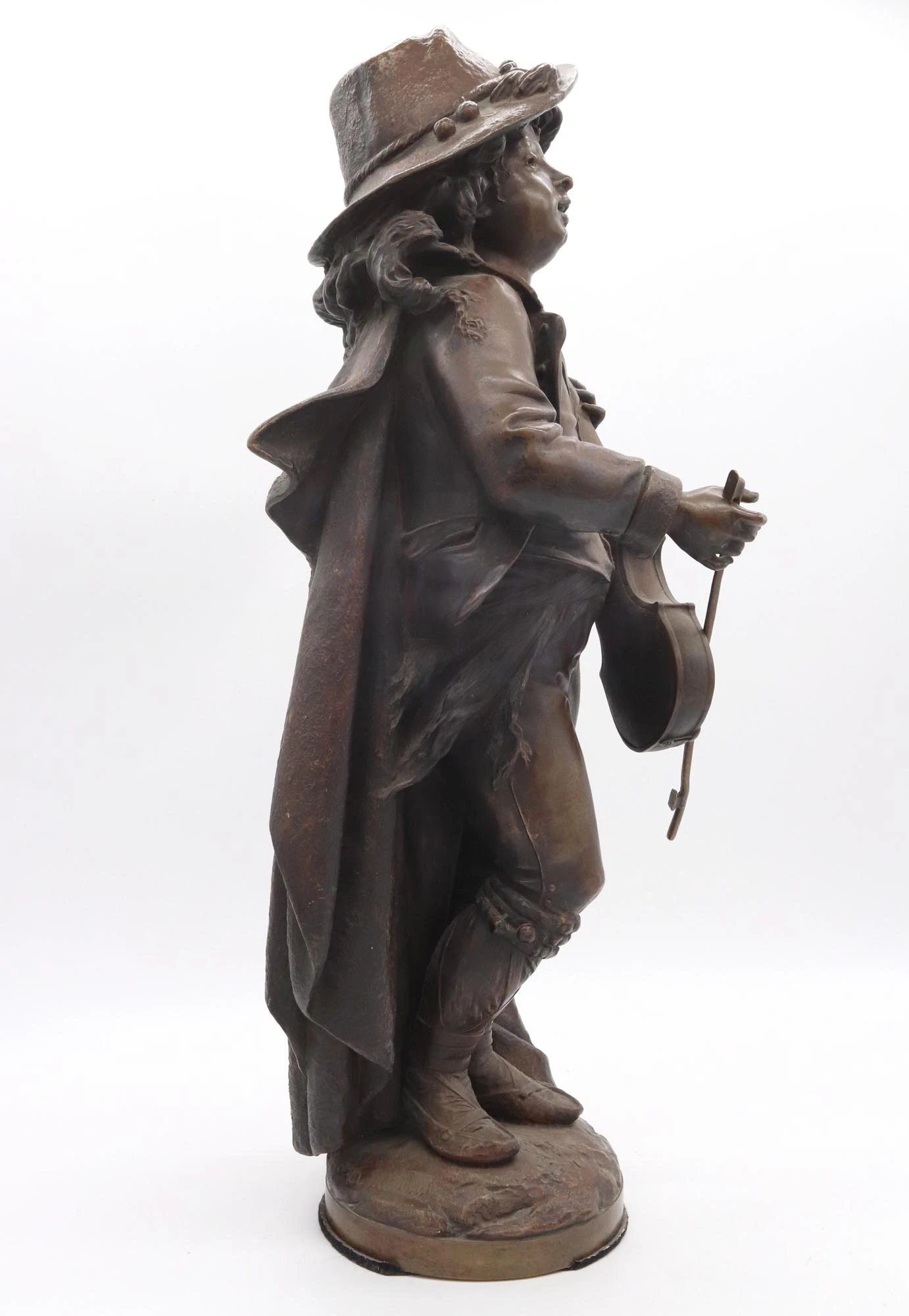 19th Century Violin Player In Bronze By Adolph Maubach 4 19th Century Violin Player In Bronze By Adolph Maubach - Image 2