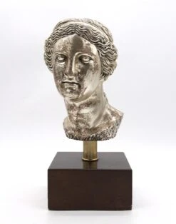 Silver Plated Bronze Wood Mounted Venus Goddess Bust