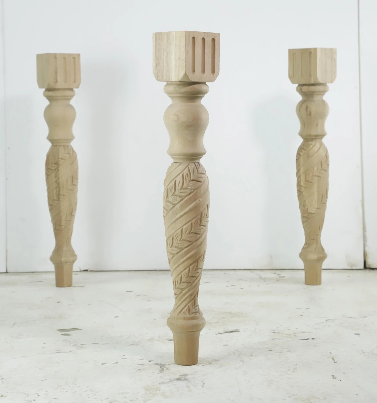 Set Of 4 Machine Carved Wooden Table Legs 5 Set Of 4 Machine Carved Wooden Table Legs - Image 3