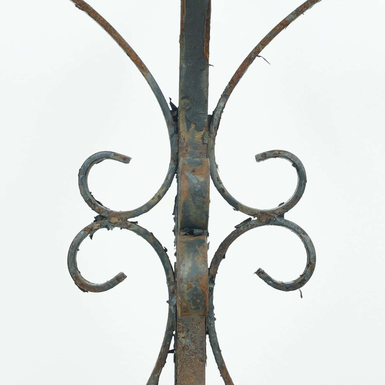 Reclaimed 27 In. H Cross Shape Curled Wrought Iron Table Base 5 Reclaimed 27 In. H Cross Shape Curled Wrought Iron Table Base - Image 3