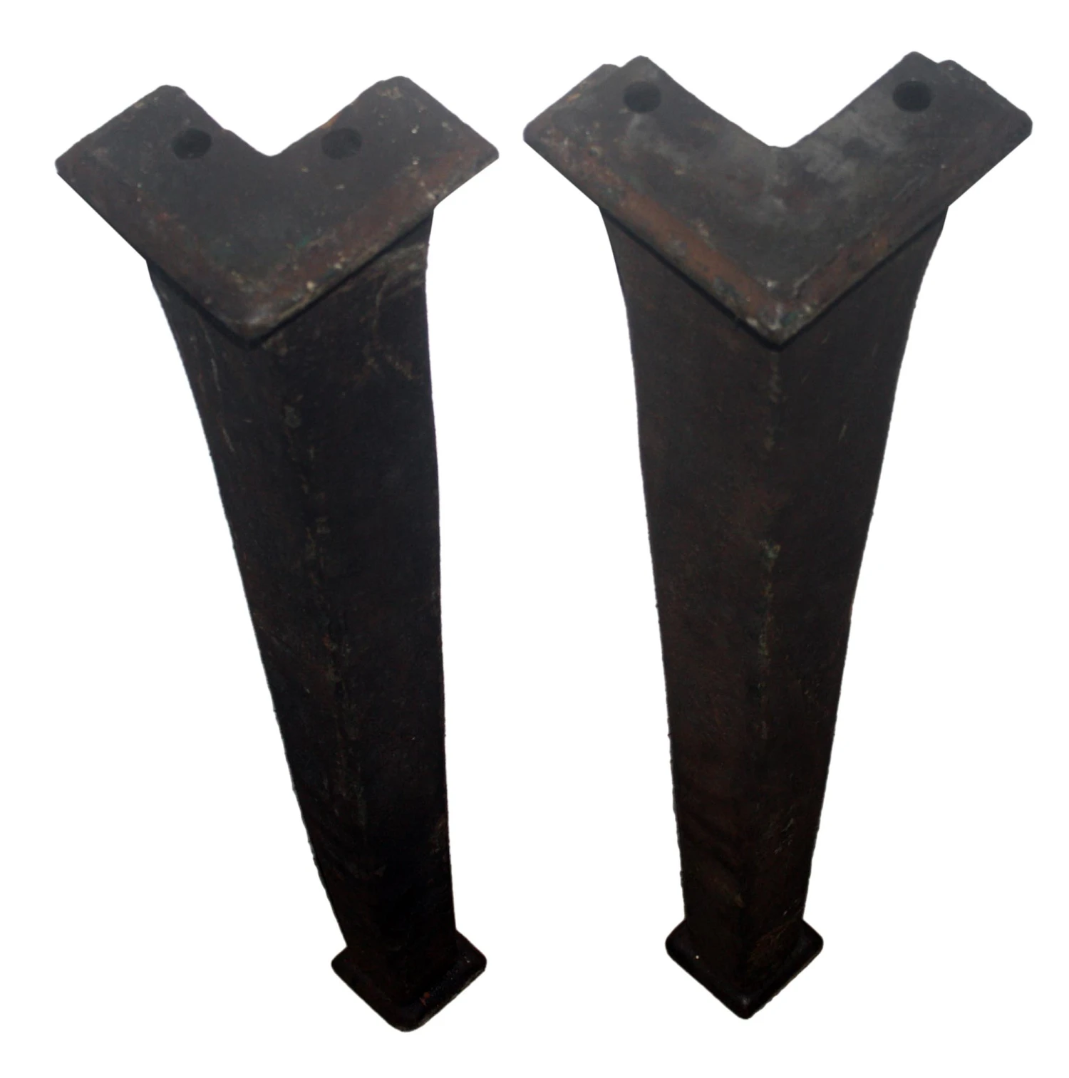 Antique Cast Iron Industrial Bowed Table Legs 4 Antique Cast Iron Industrial Bowed Table Legs - Image 2