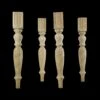 Set Of 4 Small Machine Carved Wooden Table Legs