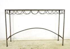 Vintage European 47 In. Steel Hallway Console Table Base