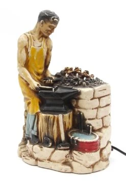 1940s Blacksmith Chalkware TV Lamp