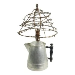 Eclectic Country Barbed Wire Kettle Table Lamp