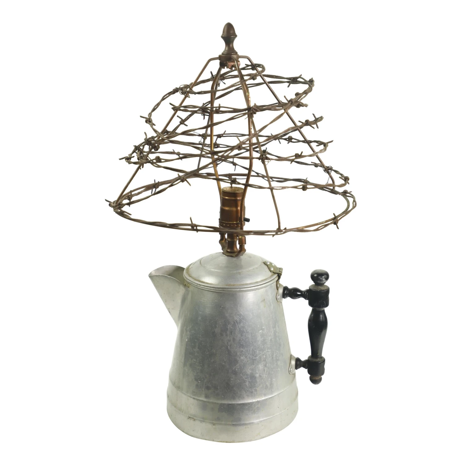Eclectic Country Barbed Wire Kettle Table Lamp 3 Eclectic Country Barbed Wire Kettle Table Lamp