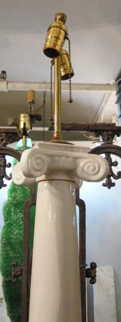 1910 Neo Classical Porcelain Column Table Lamps 9 1910 Neo Classical Porcelain Column Table Lamps -OGT Sale Store table lamps for sale chl443