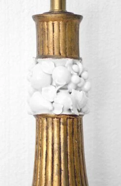 Vintage Italian White Ceramic Gold Finish Table Lamps 10 Vintage Italian White Ceramic Gold Finish Table Lamps -OGT Sale Store table lamps for sale l201694