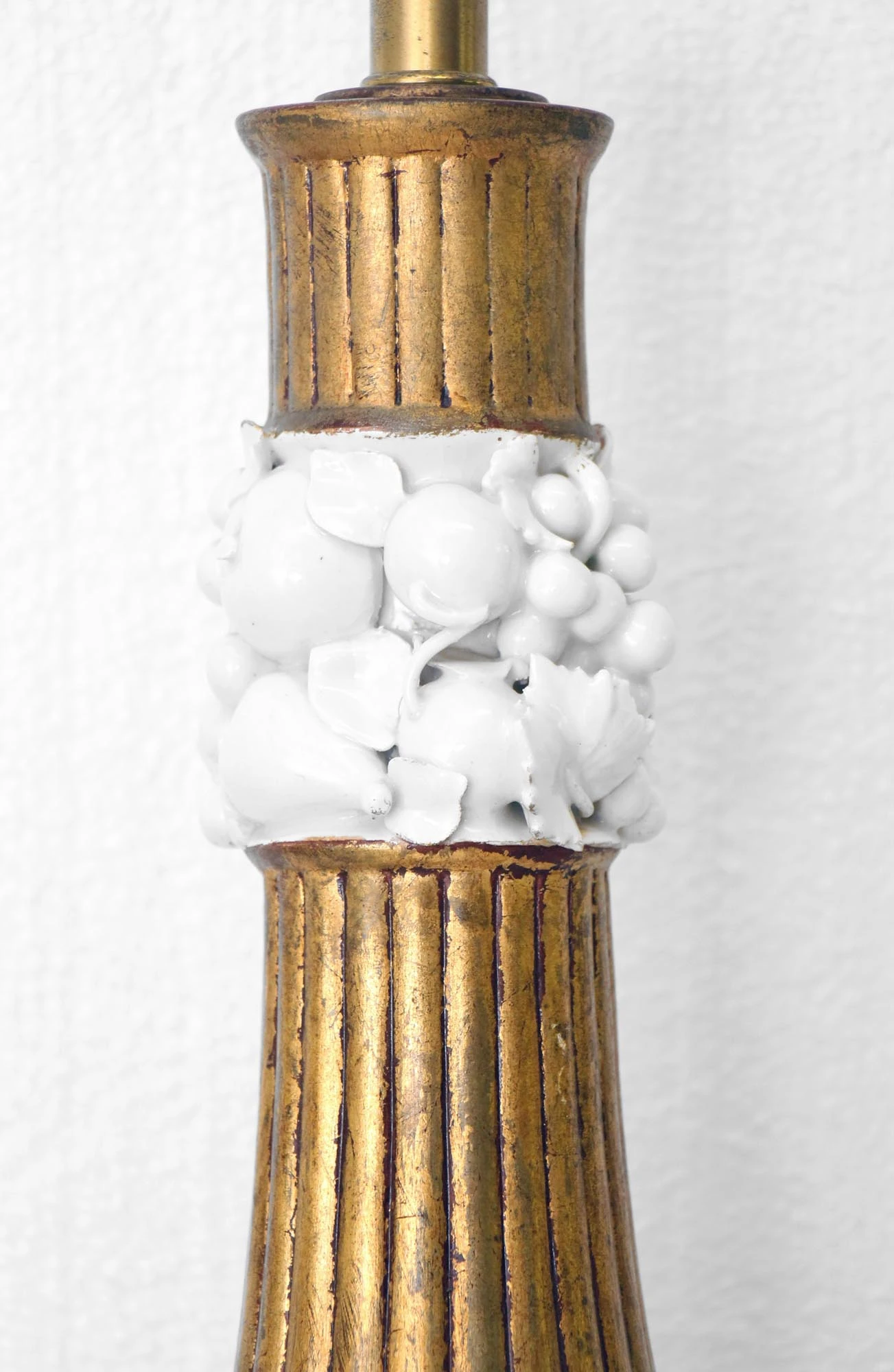 Vintage Italian White Ceramic Gold Finish Table Lamps 5 Vintage Italian White Ceramic Gold Finish Table Lamps - Image 3