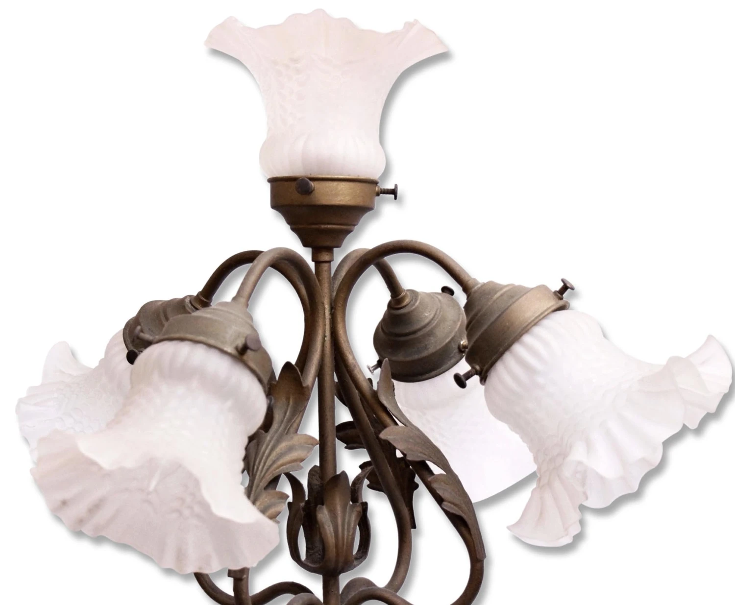 Victorian Figural 5 Frosted Shades Table Lamp 5 Victorian Figural 5 Frosted Shades Table Lamp - Image 3