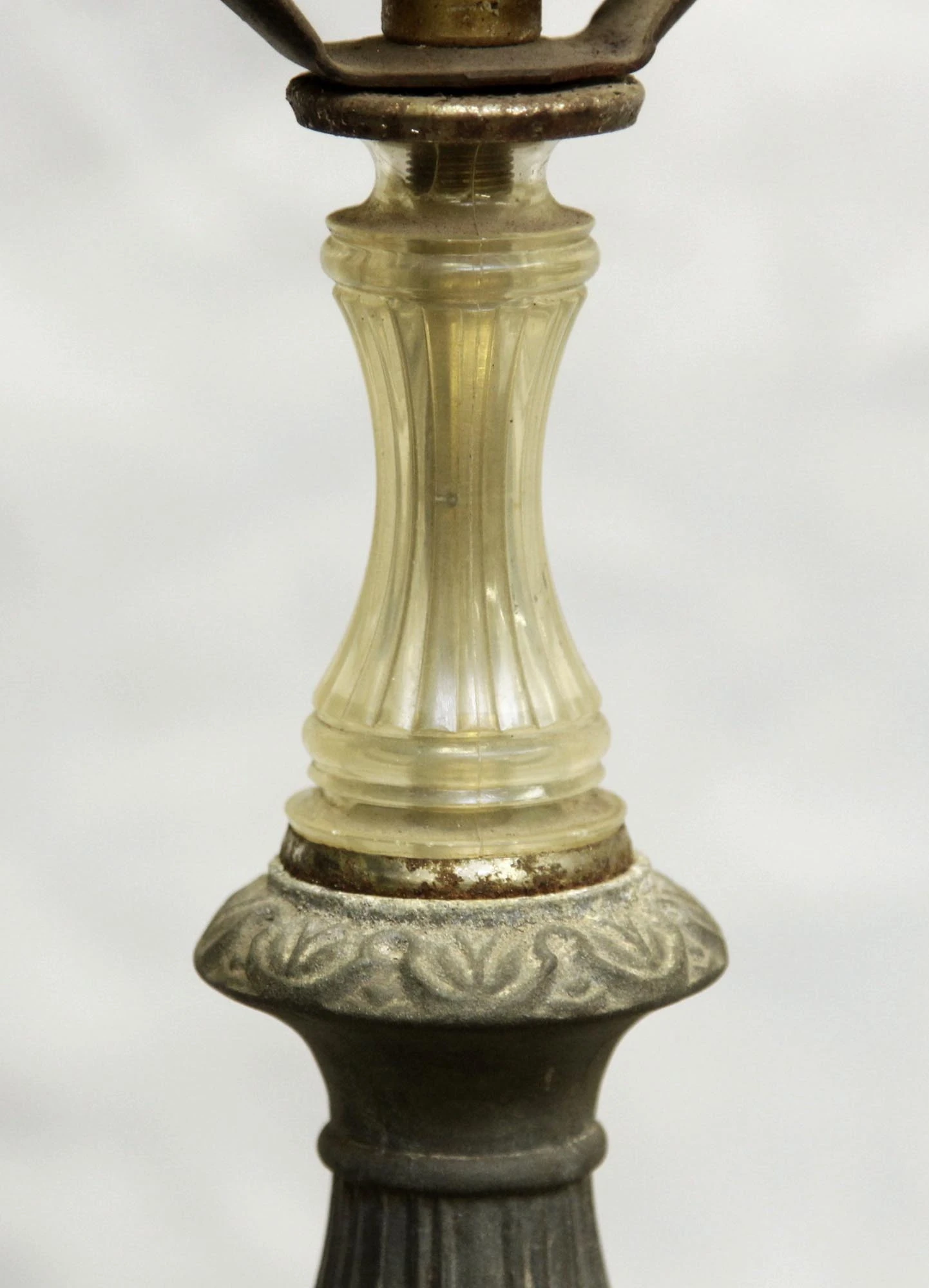 Victorian Clear Glass Bronze & Marble Table Lamp 5 Victorian Clear Glass Bronze & Marble Table Lamp - Image 3