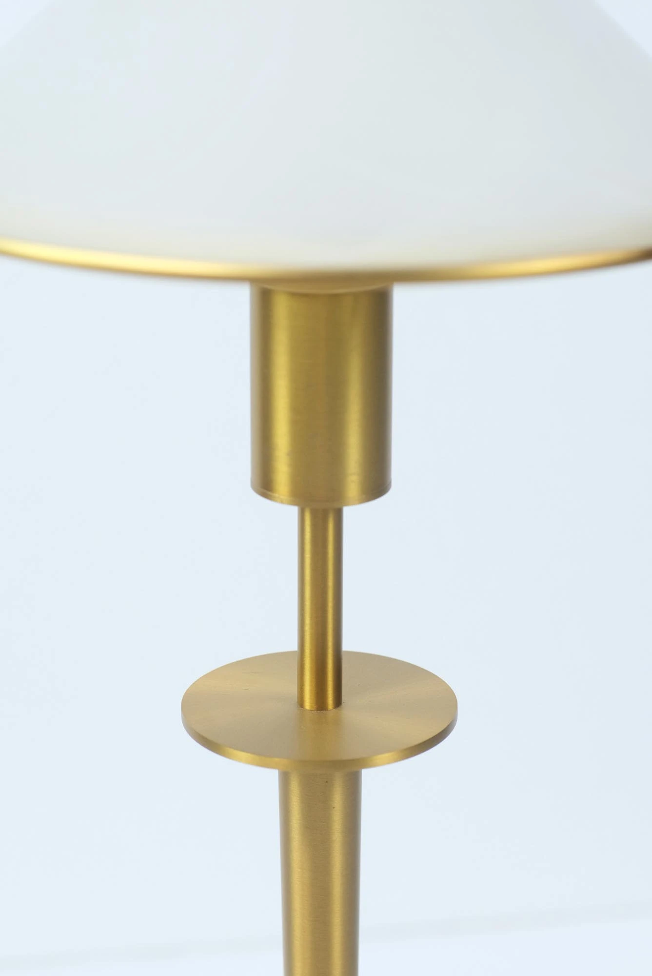 Mid Century Solid Brass & Frosted Glass Lamp 5 Mid Century Solid Brass & Frosted Glass Lamp - Image 3
